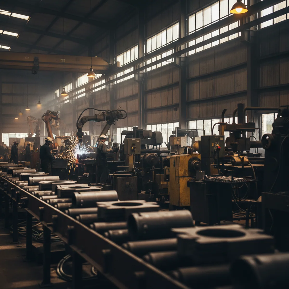 Goods-in bay where incoming steel for seat frames is checked at the plant