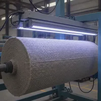 Cover fabric roll under inspection lighting