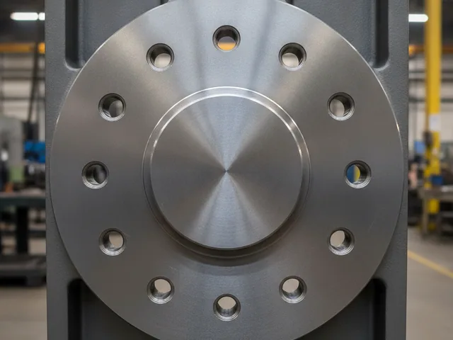 Machined seat base plate with its bolt circle, the pattern measured centre to centre