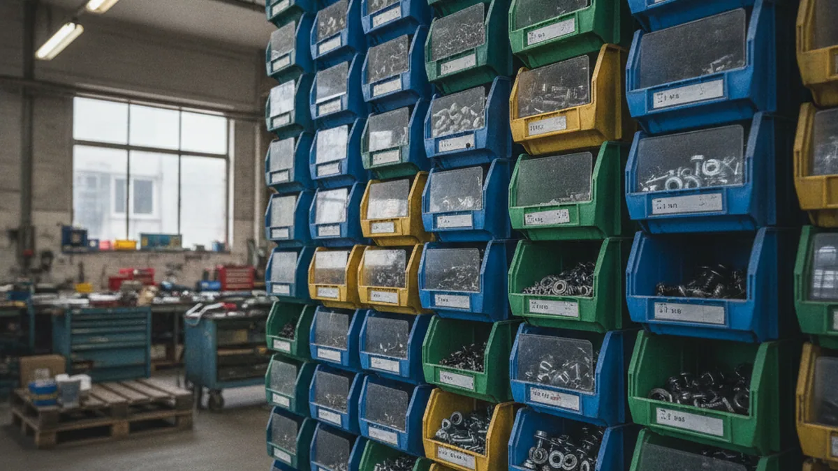 Seat parts binned by part number so a suspension, cover or belt can be ordered on its own