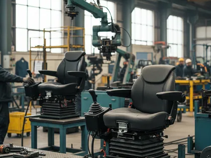 YJ03 agricultural machinery seat frames at the robot welding station