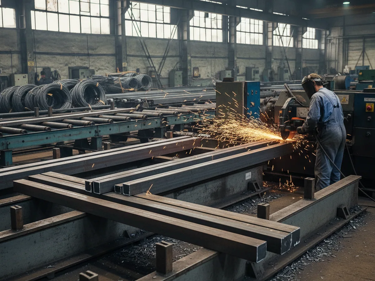 Cut steel stock in a plant