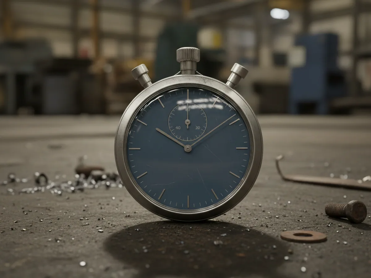 Mechanical stopwatch on a dark ground