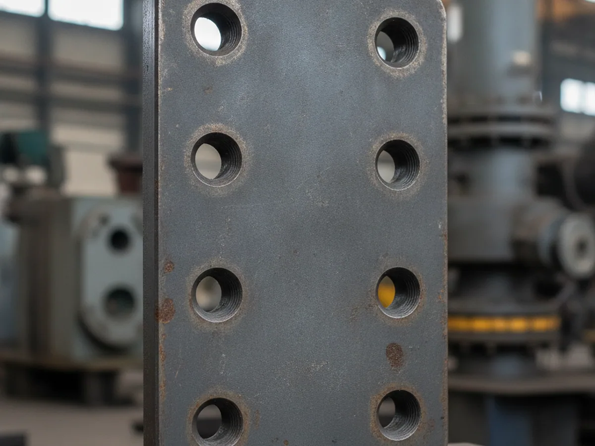 Steel mounting plate with a bolt pattern