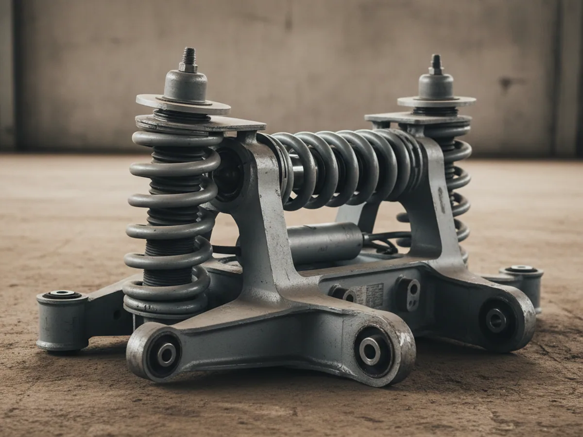 Mechanical suspension unit with coil springs and damper — the suspension under a construction machinery seat