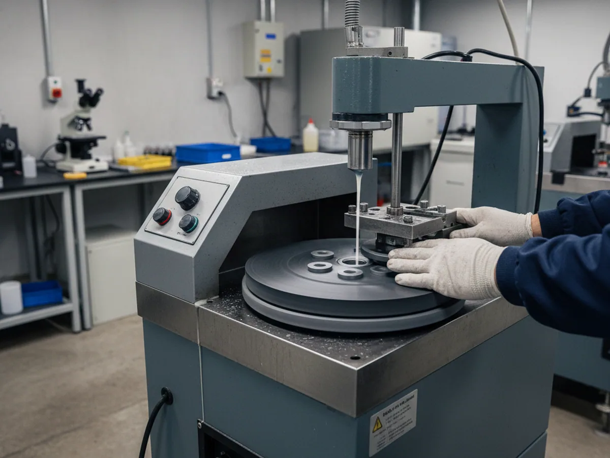 Metallographic polishing machine in the in-house test centre