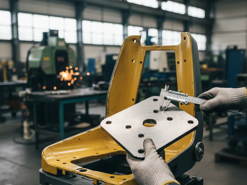 Seat mounting plate with its bolt holes measured