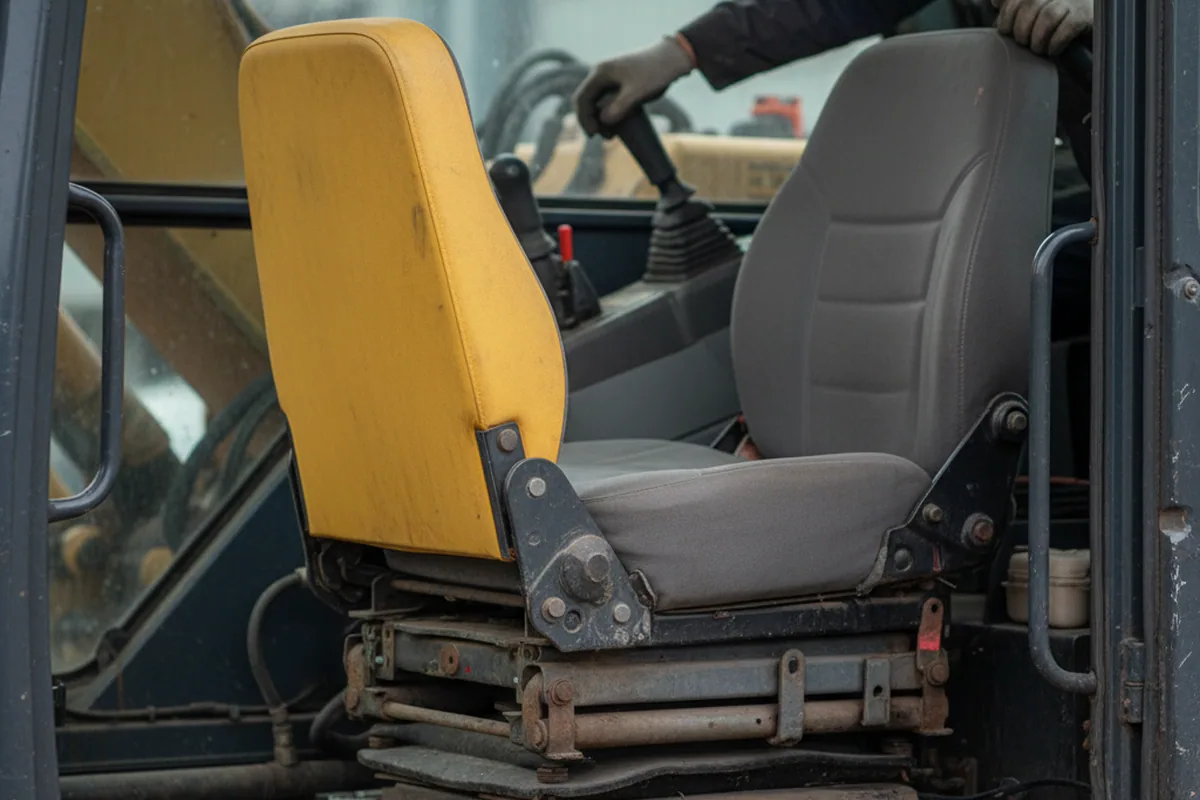 YS2-8 excavator seat with the backrest folded forward