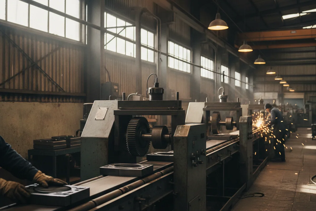 Visitor route through the press shop towards the assembly lines during a plant audit