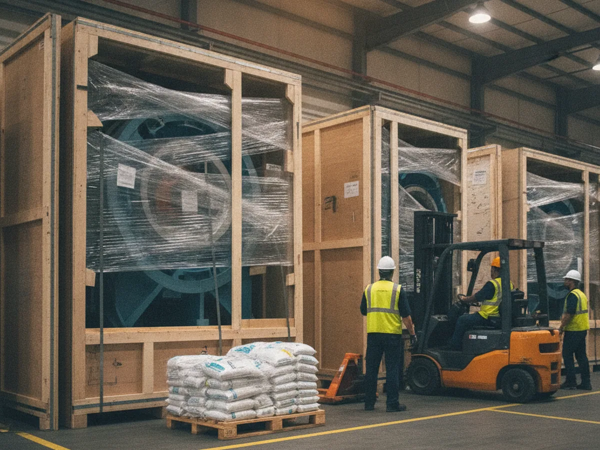 Stacked timber crate frames