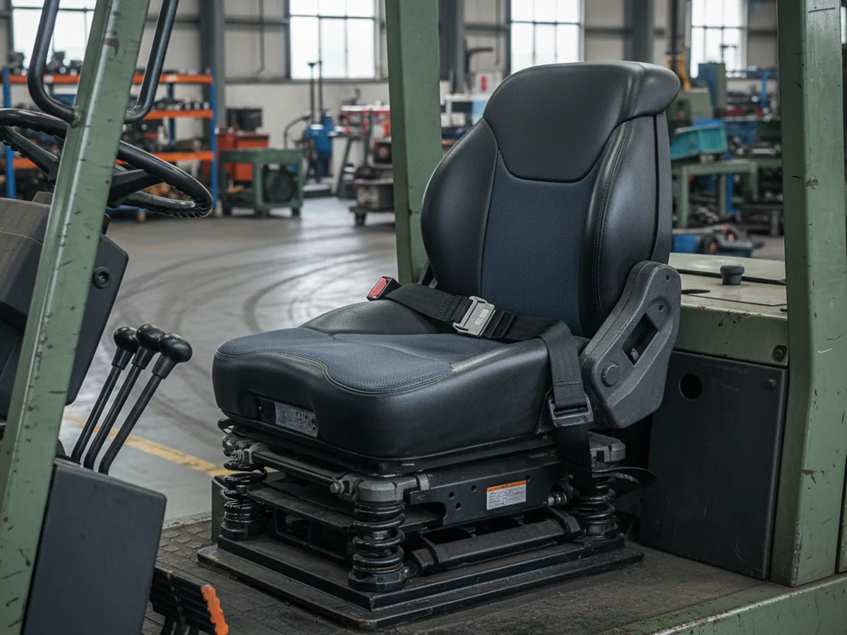 YY03 mechanical forklift seat, wear-resistant PVC over high-density foam — moulded panel