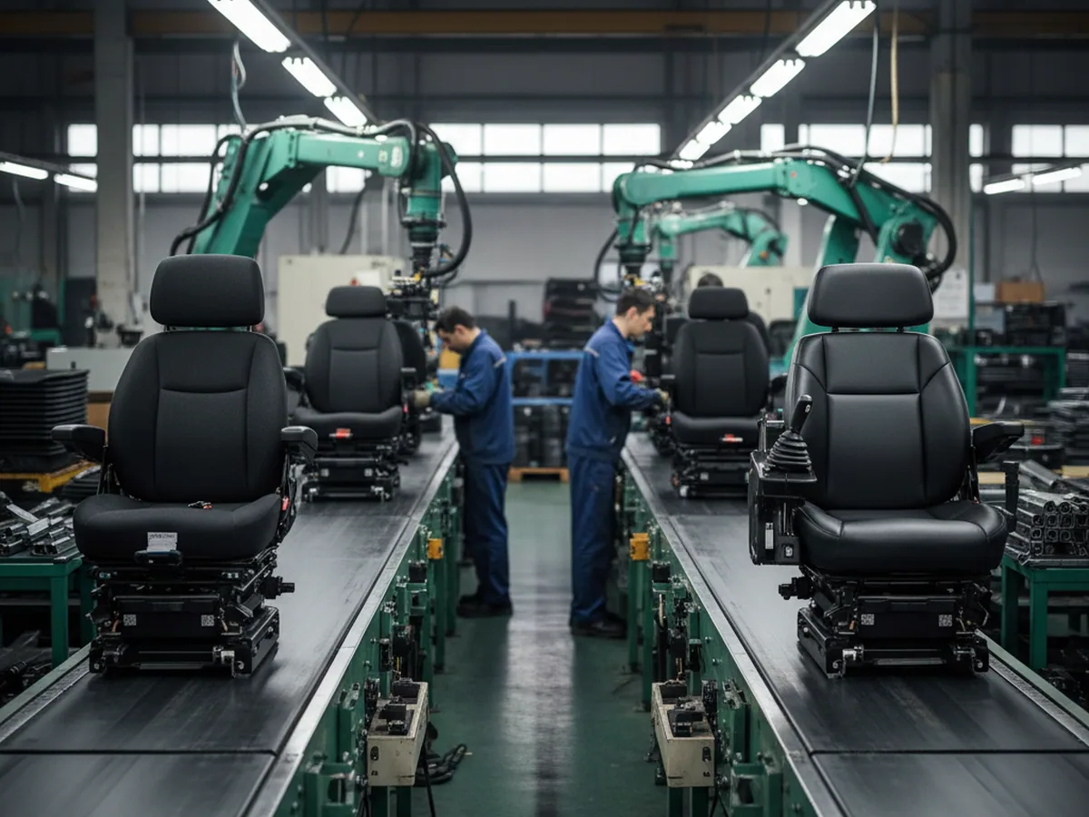 Steel sheet edge — spec table for forklift seat models KL01, KL11, YY03 and YY53