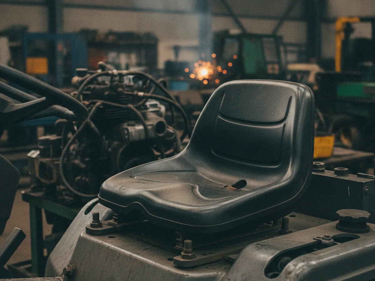 Lawn mower seat YY70: ride-on mower seat mounted on the machine deck