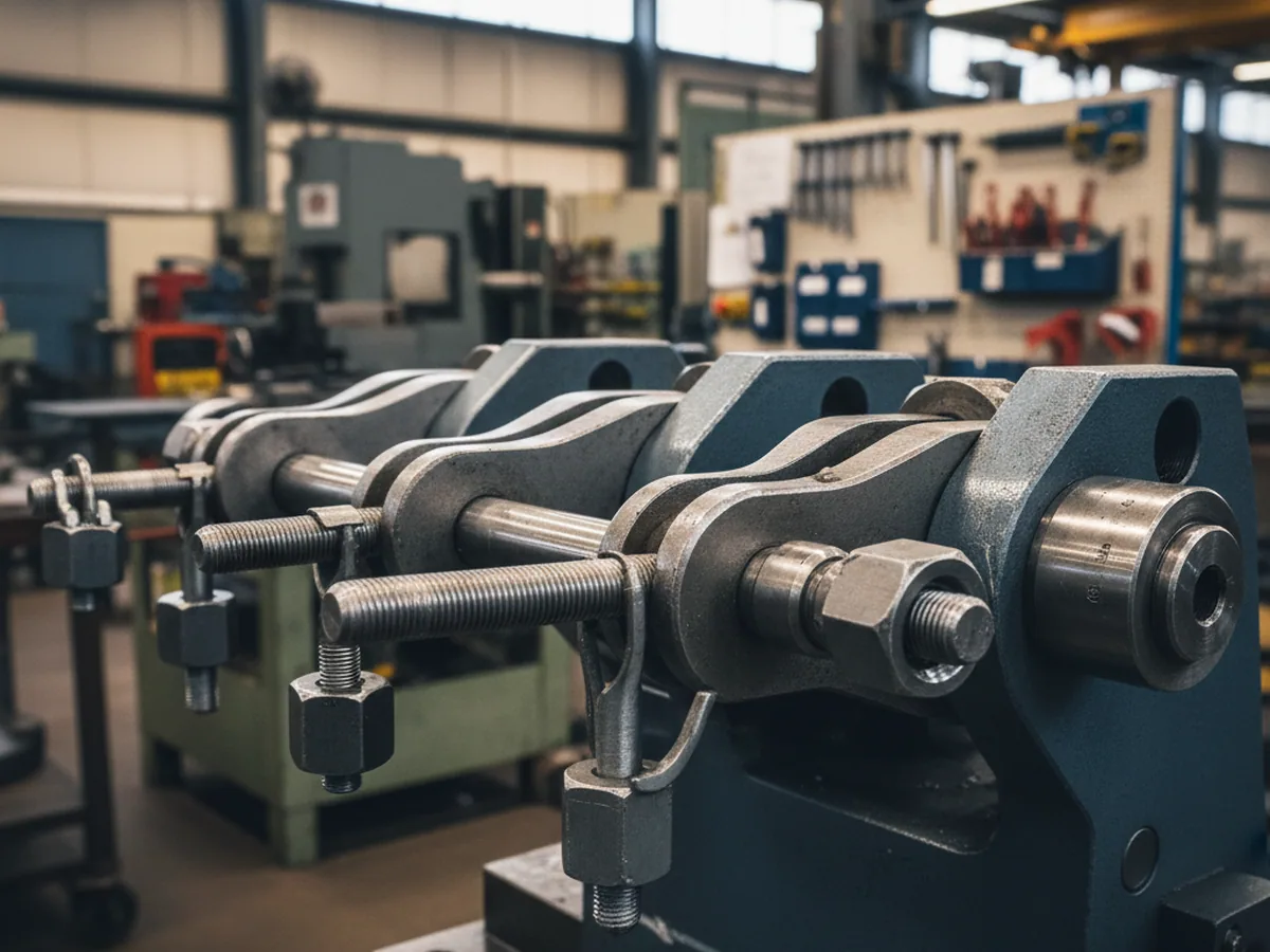 Machined linkage with clevis joints and adjustment rods