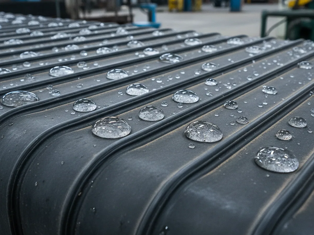Water beading on the wear-resistant PVC cover specified for the YY03 forklift seat