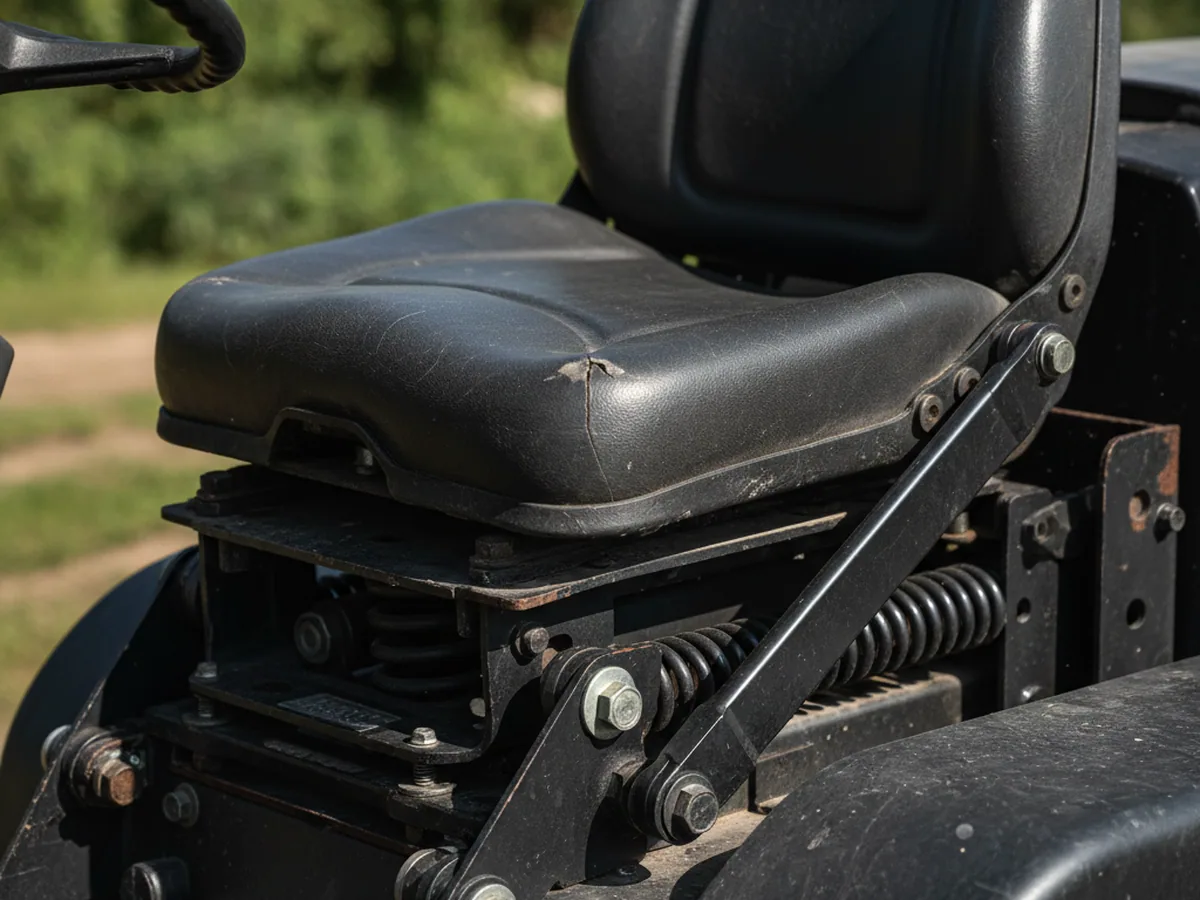 Mower seat on a groundcare machine