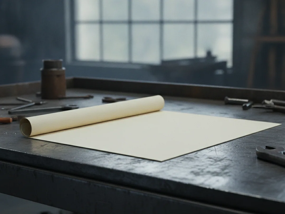 Blank sheet on a dark surface