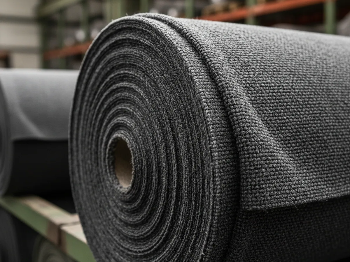 Fabric cover roll for tractor seats in the material store