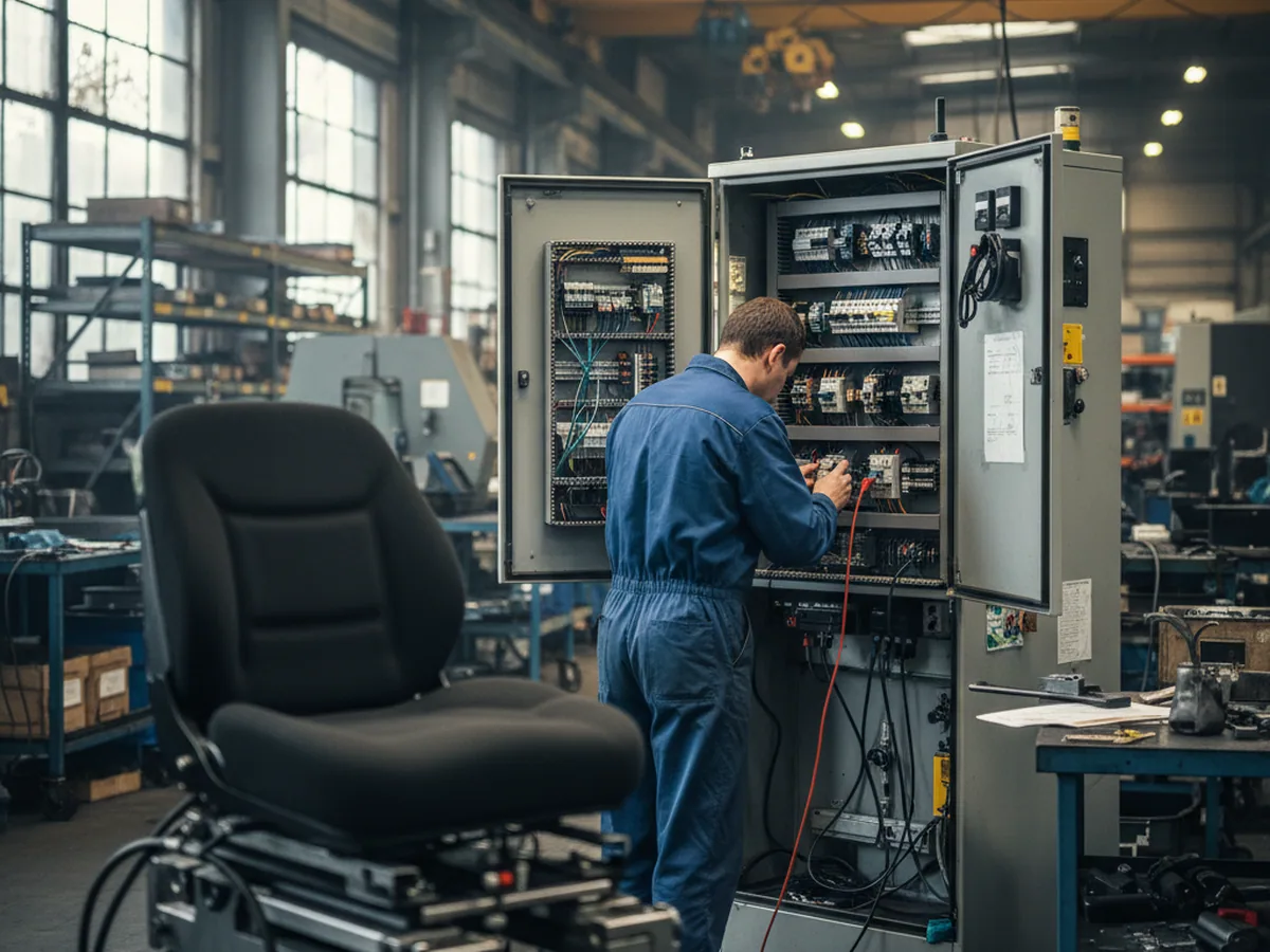 Circuit panel checked before a powered tractor seat is ordered