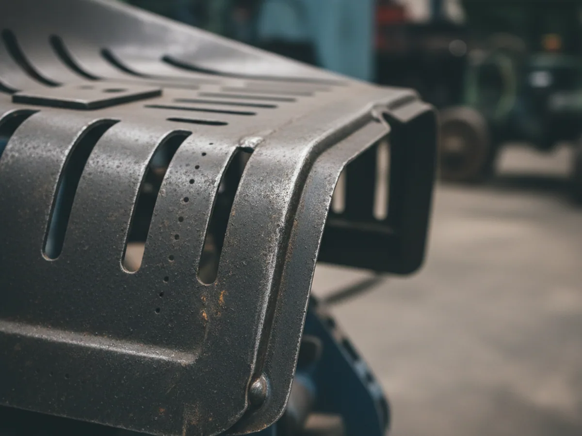Pressed steel panel from a KL03 tractor seat frame