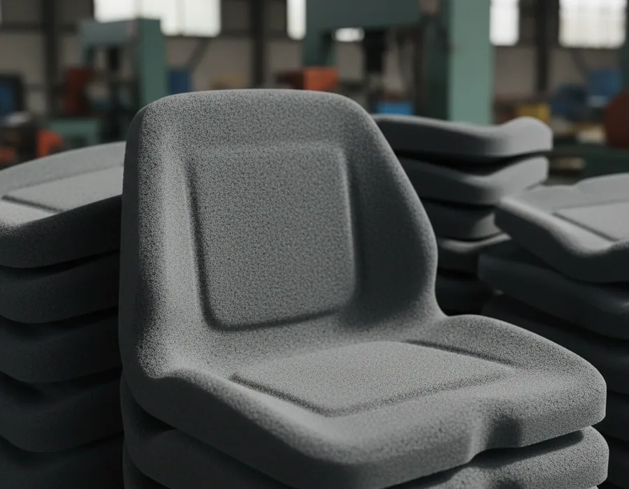 Moulded foam cushions for tractor seats after demoulding